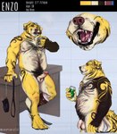 anchor_tattoo anthro arm_tattoo ball_tuft balls belly_hair biceps blue_eyes body_hair butt calf_muscles chest_hair chest_tattoo chin_piercing cigar collar deltoids ear_piercing erection eyebrow_piercing facial_hair facial_piercing facial_tattoo facial_tuft fangs flaccid forearm_muscles forearm_tattoo forearms foreskin front_view genitals hairy hairy_balls hand_tattoo happy_trail head_tilt leash leg_wrap lighter looking_at_viewer male manly mature_male musclegut muscular muscular_arms muscular_legs muscular_thighs mustache navel nipple_piercing nipples nude open_mouth penis piercing shoulder_tattoo side_view simple_background smile smiling_at_viewer smoking smoking_cigar solo standing tattoo teeth triceps tuft vein veiny_penis allmand52 enzo_(allmand52) canid canine canis domestic_dog mammal 2024 hi_res model_sheet