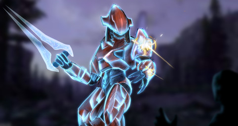 armor bullet duo energy_sword energy_weapon full_armor holding_melee_weapon holding_object holding_sword holding_weapon machine male mandibles melee_weapon outside plant power_armor ricochet sharp_teeth silhouette solo_focus standing sword teeth tracers tree weapon stefaink halo_(series) microsoft xbox_game_studios alien human mammal sangheili hi_res story story_in_description