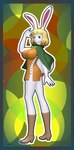 anthro big_breasts blonde_hair boots bow_ribbon breasts brown_eyes cape clothed clothing dress female footwear gesture hair high_heeled_boots high_heels no_underwear orange_clothing orange_dress rabbit_ears salute scut_tail shoes short_tail sideless_clothing sideless_dress simple_background solo tail forbiddenknights2 one_piece carrot_(one_piece) animal_humanoid humanoid lagomorph lagomorph_humanoid leporid leporid_humanoid mammal mammal_humanoid mink minkmen_(one_piece) mustelid musteline rabbit rabbit_humanoid true_musteline 3d_(artwork) digital_media_(artwork)