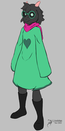 black_body black_fur clothed clothing eyewear fur glasses horn male robe scarf solo arashidrgn deltarune undertale_(series) ralsei bovid caprine darkner goat mammal 2018 hi_res