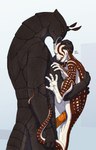 ambiguous_gender animal_genitalia antennae_(anatomy) anthro arms_under_legs blue_cloaca brown_body brown_exoskeleton brown_skin cloaca cloacal cloacal_penetration duo exoskeleton facial_scar facial_stripes genitals hand_on_head holding_partner holding_tail interspecies male multi_arm multi_eye multi_limb multicolored_body multicolored_skin orange_penis orange_teeth orgasm_from_penetration penetration penile penile_penetration penis penis_in_cloaca scar sex size_difference spots tail tail_around_arm teeth tight_fit two_tone_body two_tone_skin white_body white_skin white_spots yellow_eyes ramul arq_(ramul) zekra_(ramul) alien arthropod idrath serkanian absurd_res hi_res