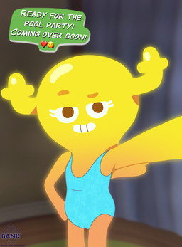 anthro antlers blue_clothing blue_swimwear camel_toe clothing curvy_figure emoji female horn looking_at_viewer one-piece_swimsuit selfie smile smiling_at_viewer solo swimwear text wings thedispenser69 cartoon_network the_amazing_world_of_gumball penny_fitzgerald fairy absurd_res hi_res