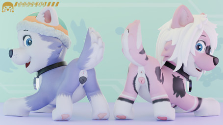animal_genitalia animal_vulva duo female feral genitals vulva young young_feral unknowndata paw_patrol everest_(paw_patrol) kisharra_(furryofficiel) canid canine canis domestic_dog husky mammal nordic_sled_dog spitz 16:9 3d_(artwork) 4k absurd_res digital_media_(artwork) hi_res widescreen