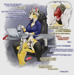 adolescent adult_on_adolescent age_difference animal_genitalia animal_penis animal_vulva anthro big_breasts big_penis bodily_fluids bottomless bottomless_anthro bottomless_female breasts casual_sex chair cleavage clothed clothing computer container cunnilingus dialogue duo ear_piercing electronics equine_genitalia equine_penis equine_vulva erection female feminism fur furniture genital_fluids genitals hair hand_on_leg hand_on_thigh laptop legwear lips male male/female navel nude oral parent_incest penis piercing sex simple_background sitting speech_bubble spread_vulva spreading stockings text tongue tongue_out topwear vaginal vaginal_fluid_string vaginal_fluids vaginal_fluids_on_vulva vulva working young young_anthro young_male redleveret caleb_(redleveret) diana_(redleveret) equid equine horse mammal absurd_res digital_media_(artwork) english_text hi_res incest_(lore) mother_(lore) mother_and_child_(lore) mother_and_son_(lore) parent_(lore) parent_and_child_(lore) parent_and_son_(lore) son_(lore)