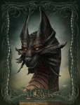 ambiguous_gender black_body black_scales scales solo yellow_eyes kerem_beyit mythology dragon mythological_creature mythological_scalie scalie 2008 bust_portrait portrait