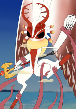ambiguous_gender antares_(kirby_and_the_forgotten_land) anthro antlers bikini biped black_fingernails black_nails black_sclera blush blush_lines chest_tuft clothed clothing colored_nails countershade_torso countershading digitigrade embarrassed featureless_crotch fingernails fluffy fluffy_tail fur head_wings heart_symbol holding_melee_weapon holding_object holding_polearm holding_spear holding_weapon horn huge_wings melee_weapon micro_bikini mostly_nude_anthro mouthless multicolored_body multicolored_fur nails neck_tuft photo_background polearm pupils red_body red_fur restrained restrained_arms restrained_by_tentacles restrained_legs solo spear swimwear tail tan_body tan_fur tentacles three-quarter_view tuft two-piece_swimsuit unusual_wing_placement weapon white_body white_fur white_pupils wings ahab_null kirby_(series) kirby_and_the_forgotten_land nintendo chaos_elfilis alien chinchillid mammal rodent starling_(kirby) 2022 absurd_res digital_drawing_(artwork) digital_media_(artwork) hi_res japanese_description mixed_media photography_(artwork)