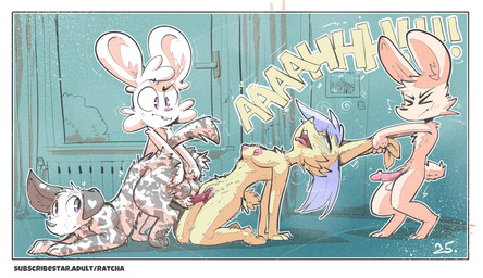animal_genitalia animal_penis anthro anthro_on_feral anthro_penetrated areola ass_up assisted_sex backsack balls bestiality blush breasts buckteeth canine_genitalia canine_penis clitoral_hood ear_pull erection eyes_closed feet female female_anthro female_penetrated feral feral_penetrating feral_penetrating_anthro fur genitals group hair half-closed_eyes holding_both_ears kneeling knot knot_tugging knotting looking_back male male/female male_feral male_penetrating male_penetrating_female narrowed_eyes nipples nude open_mouth orgasm orgasm_face pawpads paws penetration penile penile_penetration penis penis_backwards sex smile standing tail teeth text toes tongue tongue_out vaginal vaginal_knotting vaginal_penetration vulva ratcha berry_(ratcha) cotton_(ratcha) zipper_(ratcha) canid canine canis domestic_dog lagomorph leporid mammal rabbit comic digital_media_(artwork) brother_(lore) brother_and_sister_(lore) brothers_(lore) indirect_incest_(lore) sibling_(lore) sister_(lore)