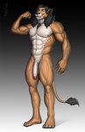 4_toes 5_fingers abs anthro balls biceps big_muscles big_penis black_hair black_nose black_pawpads broad_shoulders calf_muscles cheek_tuft chest_tuft chin_tuft claws crotch_tuft deltoids facial_tuft feet finger_claws fingers fist flaccid flexing flexing_bicep forearm_muscles fur genitals glans gradient_background green_eyes hair humanoid_genitalia humanoid_penis long_hair long_penis looking_at_viewer male muscular muscular_anthro muscular_male navel nipples nude obliques pawpads paws pecs penis pink_nipples plantigrade pose quads serratus simple_background smile snaggle_teeth solo standing tail tail_tuft tan_body tan_fur thigh_muscles toe_claws toes triceps tuft vein veiny_arms veiny_feet veiny_legs veiny_penis white_body white_claws white_fur barakkuda felid lion mammal pantherine 2024 hi_res shaded soft_shading