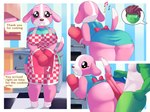 anthro apron bent_over big_butt butt clothing female genitals hot_dogging male male/female penis sex aerth animal_crossing nintendo cookie_(animal_crossing) canid canine canis domestic_dog mammal 4:3 absurd_res comic hi_res