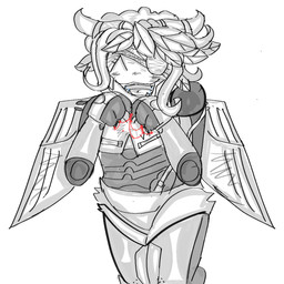 absolute_territory blood blush blush_lines bodily_fluids cosplay eyes_closed female mechanical_wings not_furry saliva_on_teeth solo big_blue_bubble my_singing_monsters new_blood_interactive telegram ultrakill maggpi v1_(ultrakill) mammal werdo closed_(disambiguation) 1:1 crossover hi_res monochrome