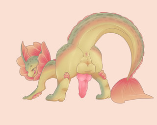 animal_genitalia animal_penis anus backsack balls bedroom_eyes butt canine_genitalia canine_penis countershade_body erection feral fin frill_(anatomy) genitals green_anus green_balls green_body green_butt green_perineum green_scales head_fin knot knotted_penis looking_at_viewer looking_back looking_back_at_viewer male male_feral markings narrowed_eyes penis perineum pink_penis presenting presenting_anus presenting_balls presenting_hindquarters presenting_penis quadruped raised_tail rear_view scales seductive simple_background solo spots spotted_body spotted_scales tail tail_fin tan_background three-quarter_view tongue tongue_out ariarik_o0 nintendo pokemon eeveelution generation_1_pokemon hybrid pokemon_(species) vaporeon 2021 5:4 digital_drawing_(artwork) digital_media_(artwork) english_description full-length_portrait hi_res portrait