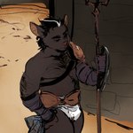 anthro armpit_hair bare_chest blood blood_on_face bodily_fluids body_hair bulge clothed clothing gladiator male skimpy solo solo_focus warrior salivahero mammal suid suine sus_(pig) wild_boar 1:1 hi_res