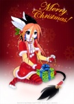 anthro bell clothing female footwear gloves handwear holidays legwear ribbons socks solo tail tail_tuft thigh_highs toeless_footwear toeless_socks tuft luna777 christmas taratsu_(character) moondog