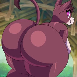 anthro big_breasts big_butt bouncing_breasts breasts butt female huge_butt looking_at_viewer looking_back looking_back_at_viewer nipples nude shaking_butt smile solo teeth thick_thighs toto_draw asinus donkey equid equine mammal 1:1 2023 animated no_sound short_playtime video