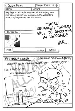 5_fingers ableist_slur anthro back_spikes breasts computer cross-popping_vein dialogue electronics female fingers homophobic_slur monitor sharp_teeth slur snout solo spikes spikes_(anatomy) teeth text twintails_(hairstyle) seven_(artist) 4chan cavemanon_studios snoot_game cynthia_(snoot_game) dinosaur ornithischian prehistoric_species reptile scalie stegosaurian stegosaurus thyreophoran 2025 e621_post_recursion english_text hi_res monochrome