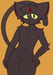 anthro black_body black_fur featureless_crotch fur looking_at_viewer male solo dblack fan_character kaew_(dblack) felid mammal absurd_res hi_res