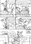 anthro canid canine clothed clothing comic cuddling dialogue disney eating electronics english_text eric_schwartz female flower fox furniture half-closed_eyes hi_res howard_the_duck judy_hopps lagomorph leporid male mammal monochrome narrowed_eyes necktie nick_wilde open_mouth plant predator/prey rabbit red_fox romantic romantic_couple sitting smile sofa speech_bubble television text true_fox zootopia