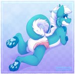 anthro clean_diaper clothed clothing diaper fluffy fur horn male mane padding solo tail teeth wearing_diaper applepup mythology aqua dragon furred_dragon furred_scalie mythological_creature mythological_scalie scalie 2021 hi_res