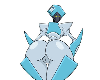 armor arms_bent big_butt blue_body breasts butt clothing empty_eyes female female_humanoid gauntlets genitals gloves green_sclera grey_body grey_vulva handwear huge_butt light looking_at_viewer looking_back looking_back_at_viewer machine medium_breasts mostly_nude_female mostly_nude_humanoid mouthless multicolored_body non-mammal_vulva noseless not_furry simple_background solo thick_thighs thin_eyebrows three-quarter_view vulva white_background psychoticwalrus schwoo jackbox_games mad_verse_city the_jackbox_party_pack floppy_disk_(mad_verse_city) humanoid robot robot_humanoid 2020 5:4 artist_collaboration cel_shading colored digital_drawing_(artwork) digital_media_(artwork) english_description hi_res lighting portrait shaded three-quarter_portrait