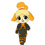 anthro armor clothed clothing female hev_suit solo futanarialfredo animal_crossing half-life mio_honda_step nintendo valve isabelle_(animal_crossing) canid canine canis domestic_dog mammal 1:1 2020 animated high_framerate meme no_sound short_playtime webm