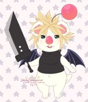 anthro male solo dandyliondreamer final_fantasy final_fantasy_vii square_enix cloud_strife mammal moogle hi_res