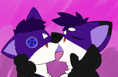 anthro making_out male plushie solo pancat pancat_(pancat) canid canine fox mammal