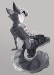 3_toes anthro blush clothed clothing corset crossdressing feet femboy feminine_pose legwear lingerie looking_back male pantyhose paws shy slim slim_anthro slim_male solo suggestive_pose toes topwear yuu-chan lackadaisy rocky_rickaby felid feline mammal absurd_res hi_res