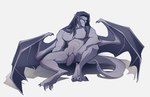 claws feet genitals hair long_hair male membrane_(anatomy) membranous_wings muscular nude penis solo talons toes wings leslietries disney gargoyles goliath_(gargoyles) gargoyle hi_res