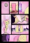 anthro anthrofied bathroom breasts butt comic cutie_mark english_text equid equine eyes_closed feathered_wings feathers female fluttershy_(mlp) friendship_is_magic hair hasbro hi_res inside mammal my_little_pony mythological_creature mythological_equine mythology nipples nude pegasus pink_hair shower slim slim_anthro slim_female slypon small_breasts solo text twilight_sparkle_(mlp) wet wings yellow_body yellow_feathers