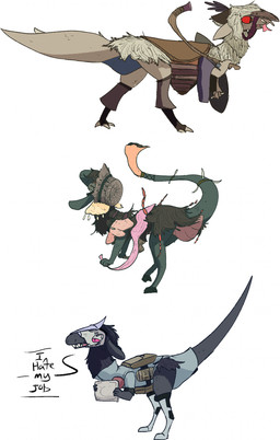 ambiguous_gender axe dancing feral group melee_weapon post-apocalyptic shield solo tablet tail text tribal tribal_clothing trio weapon thepatchedragon dragonscape mythology dinosaur dragon drekir dromaeosaurid mythological_creature mythological_scalie prehistoric_species reptile scalie theropod absurd_res comic hi_res