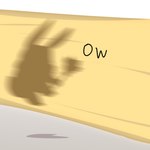 ambiguous_gender anthro blurred_character dialogue fail gradient_background holding_object long_ears midair ouch pain semi-anthro shadow simple_background solo tail vaporised white_background boke_(artist) capcom monster_hunter nintendo pokemon pooreevee_(boke) eevee generation_1_pokemon pokemon_(species) 1:1 2023 digital_media_(artwork)