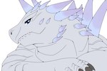 back_spikes blue_eyes claws fangs female feral scales solo spikes spikes_(anatomy) teeth white_body white_scales zeroviks godzilla_(series) monsterverse toho shimo_(kaiju) kaiju reptile scalie