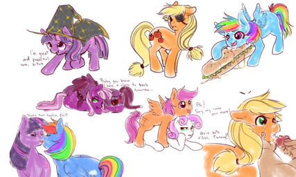alcohol bestiality beverage blonde_hair blue_body blue_feathers blue_fur bodily_fluids cape clothed clothing cum cum_in_mouth cum_inside cutie_mark dialogue drunk dry_humping erection eye_patch eyes_closed eyewear feathered_wings feathers female female/female feral feral_on_feral food fur genital_fluids genitals green_eyes group hair half-closed_eyes hat headgear headwear horn human_on_feral humanoid_genitalia humanoid_penis interspecies kissing loli looking_back male male/female male_on_feral multicolored_hair narrowed_eyes nude orange_body orange_fur penis pink_hair purple_body purple_eyes purple_fur purple_hair rainbow_hair sandwich_(food) simple_background substance_intoxication tail text two_tone_hair white_background white_body white_fur wine wings yellow_body yellow_fur young young_female young_feral zanthu friendship_is_magic hasbro my_little_pony mythology applejack_(mlp) berry_punch_(mlp) cheerilee_(mlp) rainbow_dash_(mlp) scootaloo_(mlp) sweetie_belle_(mlp) twilight_sparkle_(mlp) earth_pony equid equine horse human mammal mythological_creature mythological_equine pegasus pony unicorn 5:3 english_text finnish_text translated
