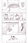 bag cheek_spots comic day detailed_background dialogue digital_media_(artwork) duo elemental_creature english_text eyes_closed female fence flora_fauna generation_2_pokemon generation_5_pokemon grass jumping koko_(aots) leaf looking_at_another monochrome motion_lines muro_(aots) nintendo outside petilil pichu plant pokemon pokemon_(species) pokemon_mystery_dungeon road scarf shadow sign sku speech_bubble spike_chunsoft standing tail talking_to_another text tree umikit walking water