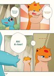 dialogue forest male plant speech_bubble text tree darrow0 nintendo pokemon pol_(darrow) yuel generation_2_pokemon pokemon_(species) quilava totodile comic english_text hi_res