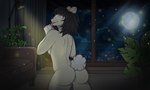 alecrim_(character) anthro aroused black_hair bodily_fluids breasts butt city city_background curtains curtains_open female floor fluffy fluffy_tail fur furniture genital_fluids genitals hair inviting khaki_body khaki_fur lamp light living_room looking_at_viewer moon moonlight multicolored_body multicolored_fur multicolored_hair night nude nude_anthro nude_female off_white_body pink_eyes plant presenting presenting_hindquarters presenting_pussy pussy seductive sofa solo tail vaginal_fluids white_body white_fur window wood wood_floor cricetid domestic_cat felid feline felis hamster hybrid mammal rodent 2025 absurd_res digital_drawing_(artwork) digital_media_(artwork) hi_res lighting shaded
