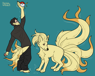 after_transformation before_and_after bottomwear claws clothed clothing comparing denim denim_bottomwear denim_clothing digitigrade eyewear feral finger_claws forced forced_transformation fur fur_growth glasses growth hair human_to_feral jeans legwear looking_at_viewer male mid_transformation pants pokeball quadruped shirt simple_background size_difference size_transformation solo species_transformation stockings tail tail_growth toe_claws topwear transformation transformation_sequence white_body white_fur kiri-anko nintendo pokemon canid generation_1_pokemon human mammal ninetales pokemon_(species) hi_res