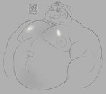 anthro belly big_nipples bodily_fluids facial_hair fur hair male moobs muscular mustache navel nipples overweight overweight_anthro overweight_male pecs qr_code simple_background solo sweat sweatdrop trunk tute_bear mario_bros nintendo super_mario_bros_wonder elephant_mario mario elephant elephantid mammal proboscidean digital_media_(artwork) hi_res