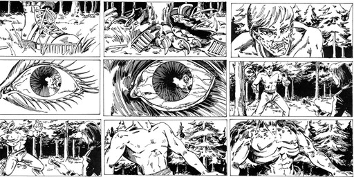 anthro bloodshot_eyes clothed clothing digitigrade duo eye_focus female foot_growth forest fur hair male muscular partially_clothed plant solo storyboard torn_clothing transformation tree unknown_artist mythology canid canine human mammal mythological_canine mythological_creature werecanid werecanine werecreature werewolf absurd_res black_and_white hi_res monochrome