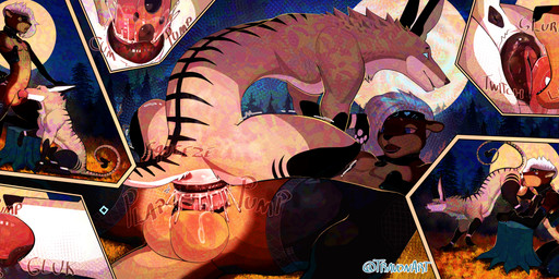 andromorph animal_genitalia animal_vulva anthro anthro_on_feral anthro_penetrating anthro_penetrating_feral anus bestiality biped black_anus black_body black_fur black_vulva bodily_fluids brown_body brown_fur butt canine_genitalia canine_vulva cum cum_in_vagina cum_inside cunnilingus cybernetics duo erection fellatio female female_feral female_on_anthro female_penetrated feral feral_penetrated full_moon fur genital_fluids genitals hair intersex interspecies machine male male/female male_anthro male_on_feral male_penetrating male_penetrating_female moon multicolored_body multicolored_fur nubbed_penis oral oral_penetration outside_sex penetration penile penile_penetration penis penis_in_vagina pump_(sound_effect) quadruped raised_tail sex sitting spade_tail spiral spiral_eyes striped_body striped_fur stripes tail tan_body tan_fur tongue tongue_around_penis tongue_out vaginal vaginal_penetration vulva white_body white_fur white_hair travon mythology merry_the_rob'ott travon_(character) canid canid_demon canine demon hellhound mammal mustelid mythological_canine mythological_creature otter 2026 adversarial_noise digital_media_(artwork) hi_res story story_in_description