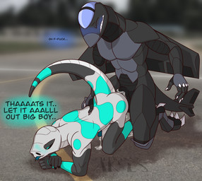 aircraft aircraft_wings airplane airplane_wings all_fours anthro back_wings balls black_body blue_markings bodily_fluids claws cockpit cum doggystyle duo erection from_behind_position genital_fluids genitals grey_body jet lizard_tail machine male male/male markings metal_wings metallic_body not_furry nude nude_anthro nude_male penis raised_tail robot_penetrated robot_penetrating sex tail teeth vehicle wings addiekilos addie_(addiekilos) aeromorph living_aircraft living_machine living_vehicle reptile robot scalie snake digital_media_(artwork) hi_res