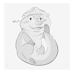 balls blush border breeches chibi clothing feral fur genitals heart_symbol male nude penis solo underwear underwear_on_head white_border wool_(fur) kadeki kj_(character) mammal mustelid otter 1:1 digital_drawing_(artwork) digital_media_(artwork) monochrome