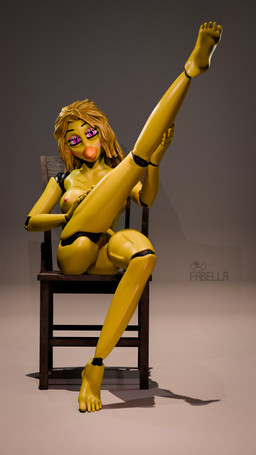 anthro beak bedroom_eyes big_breasts big_butt breasts butt chair feet female furniture genitals hair machine narrowed_eyes nipples nude nude_female photo_shoot pink_eyes seductive simple_background solo thick_thighs vulva white_background yellow_body fabella five_nights_at_freddy's scottgames chica_(fnaf) android animal_humanoid animatronic avian bird chicken galliform gallus_(genus) humanoid phasianid robot robot_anthro robot_humanoid 3d_(artwork) 9:16 digital_media_(artwork) hi_res