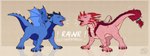 all_fours chibi claws duo female feral fur horn male male/female open_mouth roaring wings maoshan european_mythology mythology drake_inrelal kira_(staffkira2891) dragon mythological_creature mythological_scalie scalie western_dragon hi_res