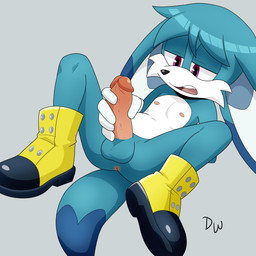 5_fingers anthro anus balls biped black_clothing black_footwear black_nose black_shoes blue_balls blue_body blue_fur blue_tail blue_tail_tip cheek_tuft clothing dipstick_tail erection facial_tuft fingers footwear fur genitals glans glistening glistening_eyes glistening_genitalia glistening_glans glistening_penis gloves grey_background half-closed_eyes hand_on_own_penis hand_on_penis handwear humanoid_genitalia humanoid_penis logo long_ears looking_at_genitalia looking_at_own_penis looking_at_penis looking_at_self male male_anthro markings masturbation mostly_nude mostly_nude_anthro mostly_nude_male multicolored_body multicolored_clothing multicolored_footwear multicolored_fur multicolored_shoes narrowed_eyes nipples open_mouth penile penile_masturbation penis pink_eyes pink_glans pink_nipples pink_penis shoes simple_background solo spread_legs spreading tail tail_markings teeth tuft two_tone_body two_tone_clothing two_tone_footwear two_tone_fur two_tone_shoes white_body white_clothing white_fur white_gloves white_handwear yellow_clothing yellow_footwear yellow_shoes darkwolf79 idw_publishing sega sonic_the_hedgehog_(comics) sonic_the_hedgehog_(idw) sonic_the_hedgehog_(series) kitsunami_the_fennec canid canine fennec_fox fox mammal true_fox 1:1 2025 absurd_res artist_logo digital_media_(artwork) hi_res