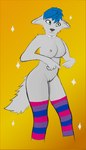 anthro bisexual_pride_colors bisexual_pride_socks bisexual_pride_thigh_highs bisexual_pride_thigh_socks blue_clothing blue_footwear blue_legwear blue_socks blue_thigh_highs blue_thigh_socks clothing collar dipstick_tail female footwear footwear_only fur legwear lgbt_pride long_socks markings mostly_nude multicolored_clothing multicolored_footwear multicolored_legwear multicolored_socks multicolored_thigh_highs multicolored_thigh_socks pattern_clothing pattern_footwear pattern_legwear pattern_socks pattern_thigh_highs pattern_thigh_socks pink_clothing pink_footwear pink_legwear pink_socks pink_thigh_highs pink_thigh_socks pride_color_clothing pride_color_footwear pride_color_legwear pride_color_socks pride_color_thigh_highs pride_color_thigh_socks pride_colors purple_clothing purple_footwear purple_legwear purple_socks purple_thigh_highs purple_thigh_socks socks socks_only solo striped_clothing striped_footwear striped_legwear striped_socks striped_thigh_highs striped_thigh_socks stripes tail tail_markings thigh_highs thigh_highs_only thigh_socks thigh_socks_only three_tone_socks three_tone_thigh_highs three_tone_thigh_socks pavanilmailum lexi_(pavanilmailum) canid canine fox mammal hi_res monochrome