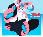 big_bulge bodily_fluids bulge claws detailed_bulge extreme_size_difference feet foot_focus genital_outline hair macro male paws penis_outline pink_body pink_hair size_difference solo sweat thick_thighs white_body jayjaycholo nintendo pokemon jay_(jayjaycholo) eeveelution generation_6_pokemon pokemon_(species) sylveon hi_res