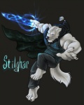 action_pose anthro bottomwear cape clothing ether holding_melee_weapon holding_object holding_sword holding_weapon hood magic male melee_weapon muscular muscular_anthro muscular_male pants pose shirt solo stilghar sword tail topwear tunic warrior weapon captaingerbear canid canine canis mammal wolf