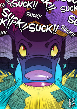 anthro balls duo exhibitionism fellatio genitals male male/male money oral penile penis public public_sex pupils red_eyes sex size_difference slit_pupils stripper yellow_sclera zwitterkitsune alexander_(lieutenantskittles) nergigante space_dog hi_res