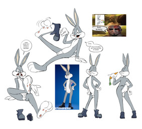 3_toes 4_fingers animal_genitalia anthro backsack balls big_feet carrot clothing dialogue discarded_shoes feet fingers food footwear fully_sheathed fur genitals gloves grey_body grey_fur hands_on_hips handwear holding_carrot holding_food holding_object holding_vegetable humor male paws penis photo_reference plant rabbit_ears rear_view removing_shoes sheath shoes sneakers solo speech_bubble tail text toes vegetable white_clothing white_gloves white_handwear thewilldpink epic_games fortnite god_of_war looney_tunes sony_corporation sony_interactive_entertainment warner_brothers bugs_bunny kratos deity humanoid lagomorph leporid mammal rabbit english_text hi_res meme